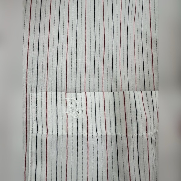 Christian Dior Vintage Striped button up with logo Size 15 1/2 $590 - Picture 3 of 4